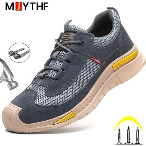 Work Boots Men Teel Toe Shoes Safety Boots Indestructible Work Sneakers Men Shoes Hiking Boots Puncture-Proof Industrial Shoes