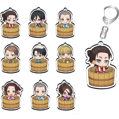 Classic Anime Attack on Titan Keychain Levi Rivaille Ackerman Eren Figures Key Chain Backpack Car Accessories Fans Gift