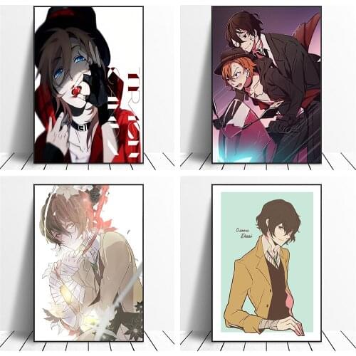 Home Decor Poster Pictures Japanese Anime Bungou Stray Dogs Teenager Bedroom Cafe Art Wall Decoration Poster Mural