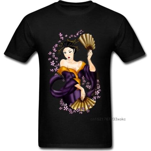 GEISHA T-shirt Japan Style T Shirt Woman Printed Men Tshirt 100% Cotton Tops Sexy Summer Clothing Slim Fit Tee Crewneck