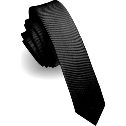 KAMBERFT Fashion Casual 4cm Slim Silk Tie Solid Color Black Red Ties Handmade Men Woven Skinny Necktie For Wedding Party