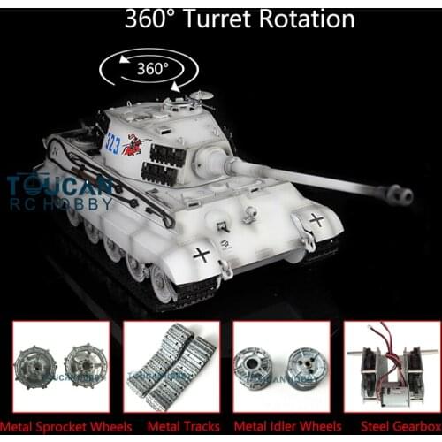 Heng Long RC Tank 1/16 Snow 7.0 Upgraded German King Tiger 3888A W/ 360° Turret TH17553-SMT4
