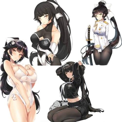 Personality Hentai Azur Lane Takao Anime Girl Car Sticker Laptop Motorbike Helmet Decal Auto Accessories PVC Apply To Car Window