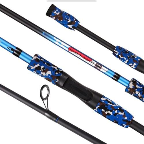 Best Carbon Fiber Fishing Rods 1.68M 1.8M 2.1M Blue/Green Color Saltwater Spinning Rods Casting Fishing Pole Line Weight 6-15lb