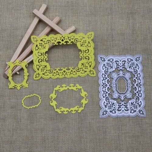 Metal Cutting Dies Rectangle Frame Stencils for DIY Scrapbooking Embossing Paper Wedding Cards Die Cuts Photo Album Making Craft