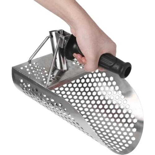 Metal Detecting Sand Scoop Stainless Steel Underwater Digging Shovel Beach Underwater Sand Scoop with Handle Easy Use