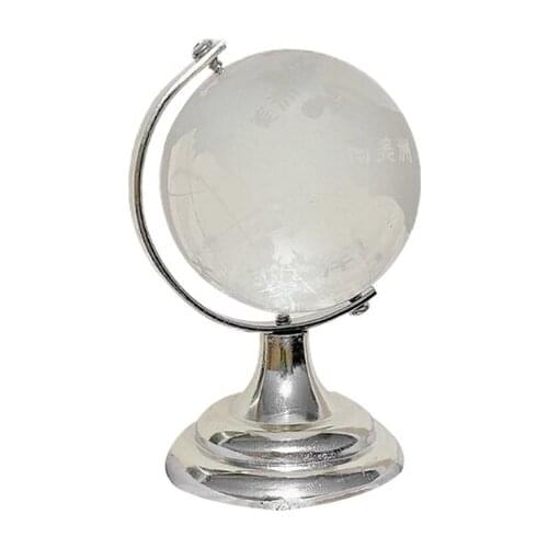 Mini Round Earth Art Crafts Home Office Desk Decoration Gift Crystal Glass Ball World Globe