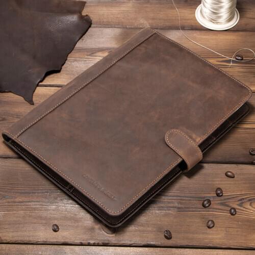 Multifunctional Ipad Leather Case Cover Retro Italian Crazy Horse Leather Strap For Ipad Pro 11