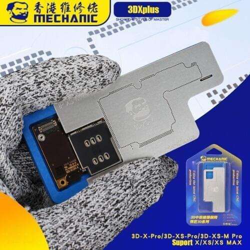 MECHANIC BGA Reballing Steel Stencil Set 3D Grooves Positioning Intermediate Layer Planting Tin Platform for iPhone X XS XS MAX