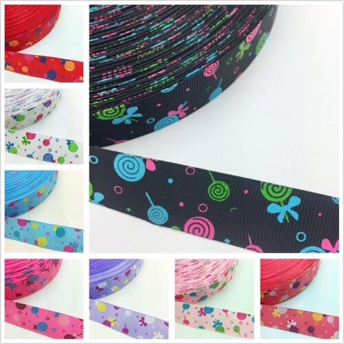 NEW DIY 5 Yards 1'' 25mm Strawberry Printed Grosgrain Ribbon Hair Bow Sewing