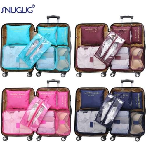6/7Pcs Oxford Trip Luggage Organizer Clothes Finishing Kit Storage Bag In Cosmetic Toiletrie Storage Bag Home Travel Accessories
