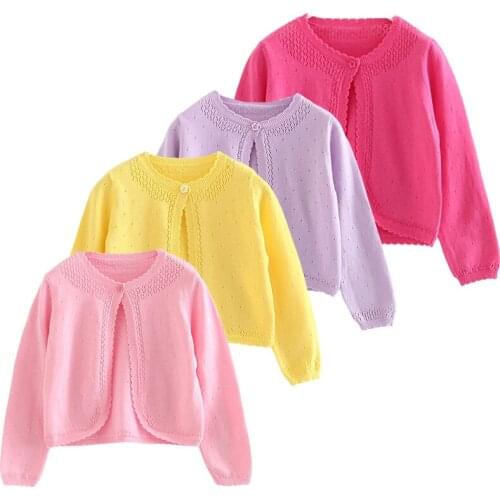 2021 Autumn Knitted Cardigan Sweater Baby Children Clothing Boys Girls Sweaters Hollow Kids Spring Wear Baby Boy Clothes Cotton