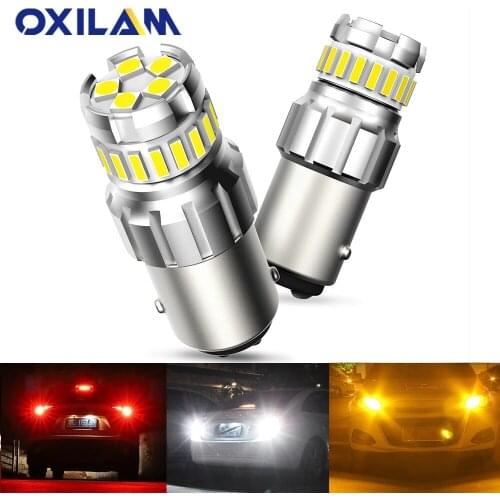 OXILAM 2Pcs P21/5W LED Bulb White 1157 BAY15D LED Red Yellow Signal Lamp for Kia Toyota VW Audi Ford BMW Hyundai Honda Renault