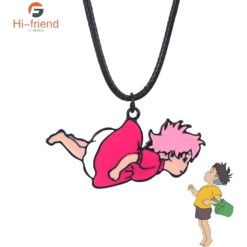 Anime Ponyo on the Cliff Necklace Goldfish Princess Ponyo Miyazaki Hayao Cute Kids Necklace Cosplay Props Party Gift