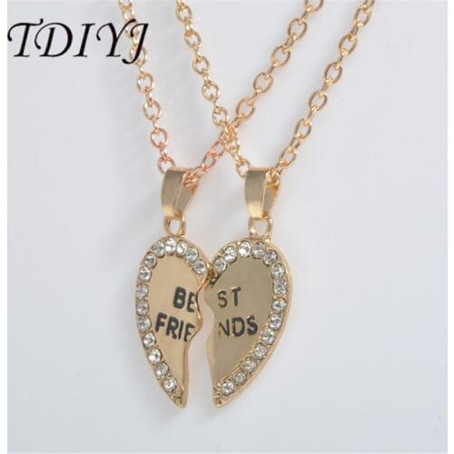 TDIYJ Friend Forever Series Two-color Pendant Necklace Half And One Half Girlfriend Brother Couple Whole Sale