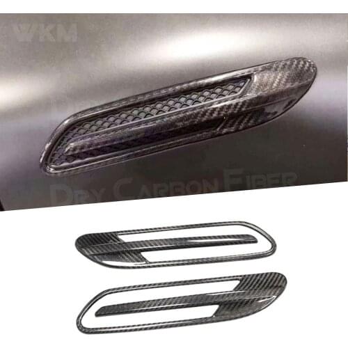 Car Front Side Bumper Air Vent Covers Trims for Mercedes Benz GT50 GT53 GT63 AMG 4 Door 2019-2021 Trims Carbon Fiber / FRP