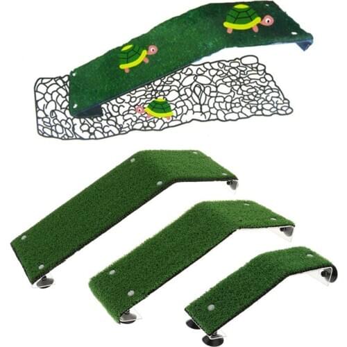 Plastic Turtle Terrace Platform with Suction, Aquarium Decoration Bask Terrace Climb Brazilian Tortoise - S/M/L Available