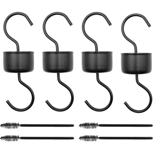 Bird Feeding Hanging Hook Hangers Fowl Feeder Hooks Metal Plants Insect Guard Outdoor Hangers with Brushes
