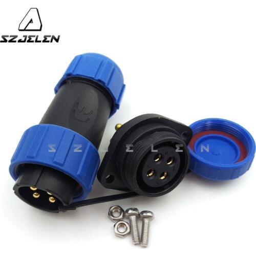 SP2110/SY2113, IP68 industrial power connector waterproof 4 pin cable connector, waterproof connector plug socket 30A