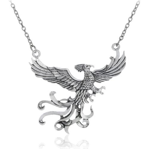 Bird Animal Phoenix Necklace Fashion Silver Color Clavicle Chain Magic Birds Necklaces & Pendants collares mujer Movie Accessory