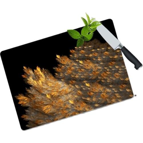 Glass Cutting Tahtasu Autumn Themed Gold leaf Decorated Chopping Blocks Glass Cutting Board 30 Cm X 40 Cm sizes