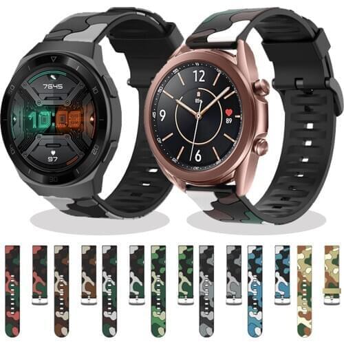 For Huawei Watch Honor Magic2 GT2 GT 2 GT 42 46mm Smart Watch Straps Camouflage Silicone Watchband 20 22mm Watch Band Bracelet