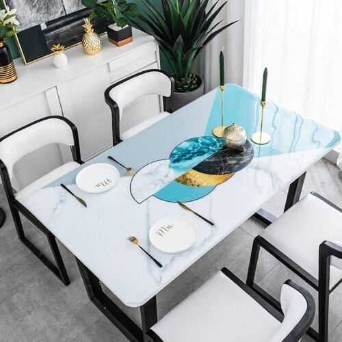Nordic INS Marble geometry pvc plastic tablecloth waterproof Heat resistant oil-proof coffee table mat party table decoration
