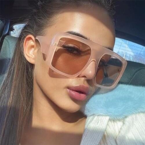 Pink Oversized Sunglasses Fashion Women Men Large Shades Plastic Square Frame Luxury Brand Designer Female Sun Glasses UV400