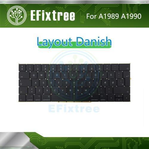 Full New Original A1989 A1990 Keyboard Danish DK Layout For Macbook Pro 13'' 15'' Keyboard EMC 3124 EMC 3215 Mid 2018 Year