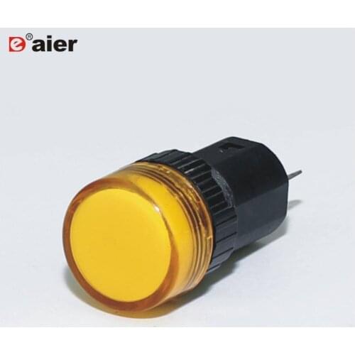 100PCS AD16-16E 16MM LED Light Signal Lamp LED Pilot 12 Volt Indicator Light With Solder Terminal