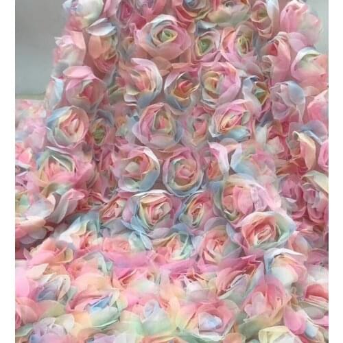 Three-dimensional embroidered plate little rose wedding fabric gauze fabric width1.3 meters