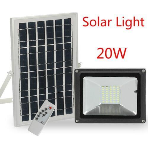 Solar flood light 20W intelligent light control timing remote control outdoor waterproof garden solar light
