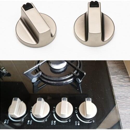 2Pcs Universal Metal Rotary Switch Control Knobs 6Mm/8Mm Replacement For Household Kitchen Cooker Gas Stove Oven Accessories