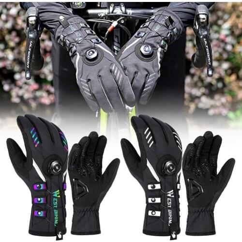 Bike Winter Warm Gloves Comfortable to Wear Waterproof Slip-protective Glue Touchscreen For Winter Outdoor Cycling Camping