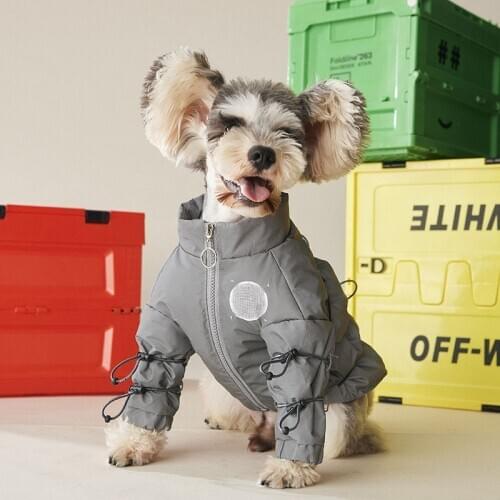 Dog Winter Clothes Pet Ropa Perro Costume Para For Small Large Dogs Coat Abrigo Clothing Reflective Drawstring Warm Down Jacket