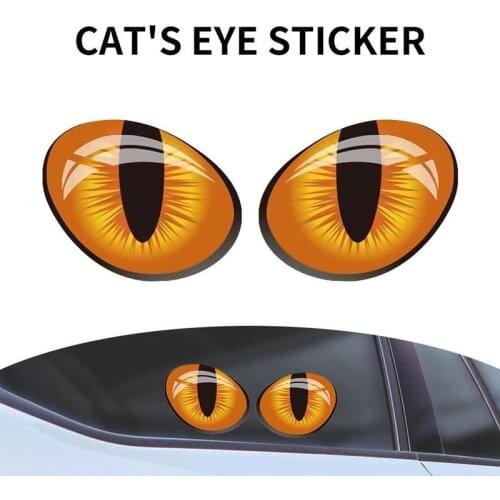 1 Pair Simulation Cat Eye Car Sticker 3d Vinyl Sticker Car Decoration Creative Fashion Wall Sticker