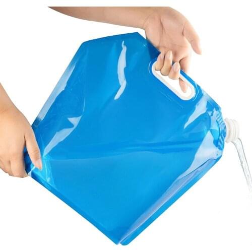 2Pcs 5L + 10L PVC Outdoor Emergency Camping Hiking Folding Water Storage Bag BPA free Container for backpacking cycling hike new