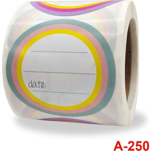 200pcs/roll 2inch/5cm Color Date Content Kitchen Fridge Reminder Label Food Storage Tag Sticker for Jars Bottle Refrigerator