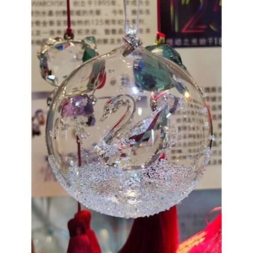 2020 New High Quality Crystal Swan Ball Car Fashion Pendant Bling ball Mirror Ornament Hanging Christmas Decorations Gifts