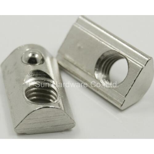 3030 M8 Roll-in T Spring Nut / M8 Half Round Elasticity Spring Nut for 3030 Aluminium Profile Slot Groove 6