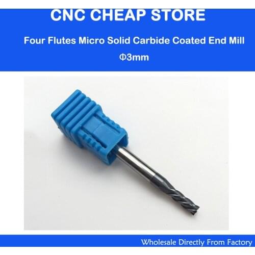 5Pcs/lot 4F Four Flutes Micro Solid Carbide End Mill CNC Milling Cutter Cutting Bits HRC55 Steel Milling 4*3*8*50mm
