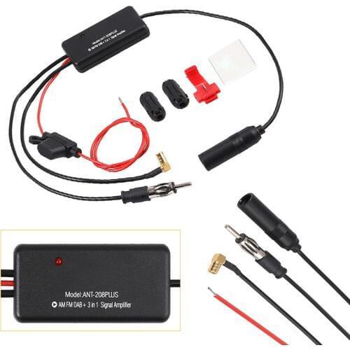 3In1 Car Antenna Aerial Splitter Radio Signal AMP Car Aerial Amplifier DAB AM FM Signal Amplifiers 12V 25dB