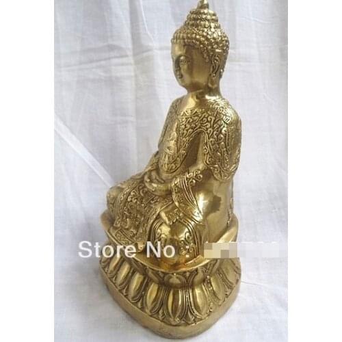 Fast shipping Chinese Tibetan Buddhism Bronze Shakyamuni Amitabha Buddha Statue