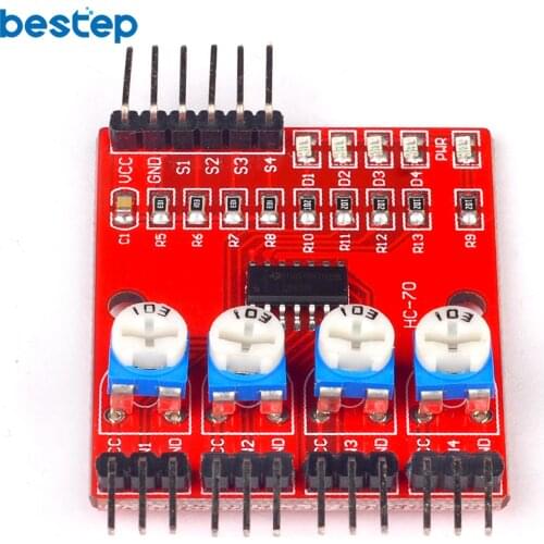 Four-way infrared tracing / 4 channel tracking module / transmission line modules / obstacle avoidance / car / robot sensors