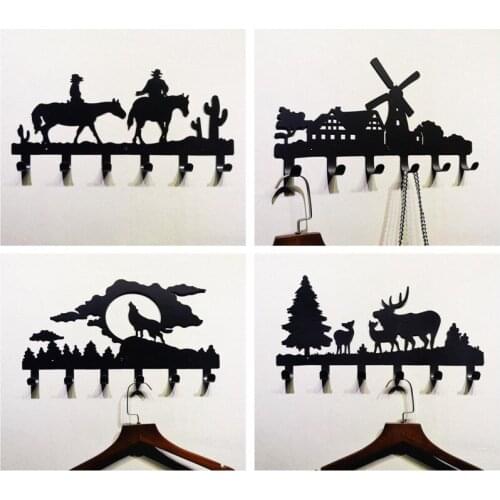 Decorative Hook Key Storage Metal Wrought Iron Creative Hook Porch Entrance Bedroom Wall Hanging Coat Hook Door Hanger Door Rack