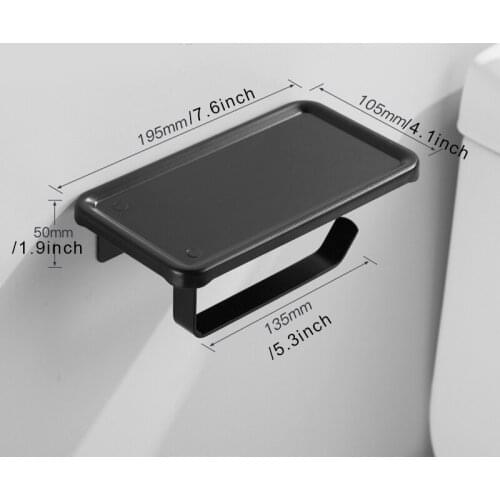 Paper Holders Toilet Paper Holder with Shelf Tissue Holder for Bathroom Roll Paper Holder Wall Mount Punch Free Hot