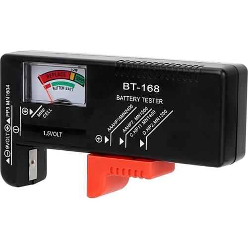 DIYWORK Multi Size Electronic Battery Volt Checker BT-168 for AA AAA 9V Button Cell Universal Digital Battery Tester