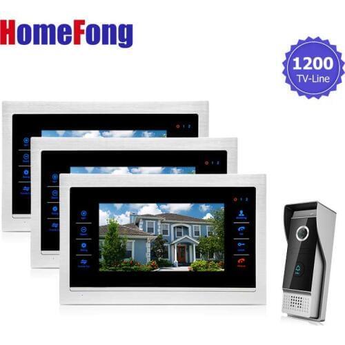Homefong Door Phone Monitor Video Doorbell Camera Intercom 3V1 Home Security 3 Indoor LCD Screen Display 1 1200TVL