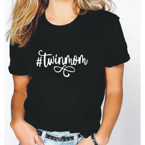 Summer Short Sleeve Casual T Shirt Women Tops Harajuku Funny Twin Mom Women Tshirt Cotton Hipster Tee Shirt Femme Camiseta Mujer