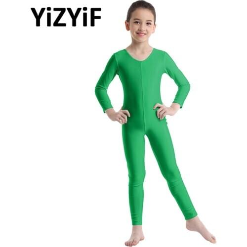 Girls Gymnastics Leotards Dance clothes Kids Ballet Leotards ballerina Long Sleeves Ballet Dance Jumpsuit Unitards Bodysuits